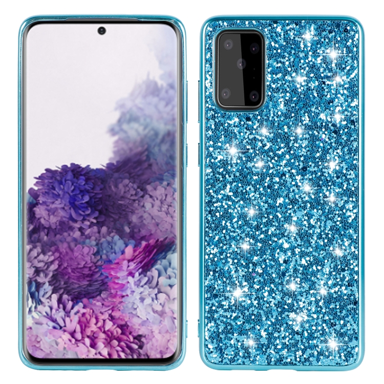 

For Samsung Galaxy S20 FE Glitter Powder Shockproof TPU Protective Case(Blue)