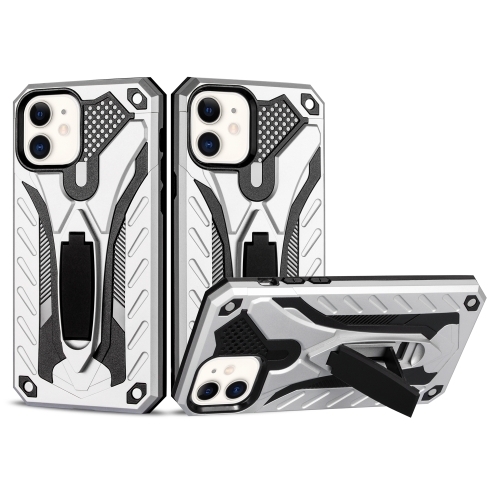 

Shockproof TPU + PC Protective Case with Holder For iPhone 12 mini(Silver)