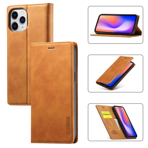 

LC.IMEEKE Strong Magnetism Ultra-thin Horizontal Flip Shockproof Matte TPU + PU Leather Case with Holder & Card Slots & Wallet For iPhone 12 Pro Max(Brown)