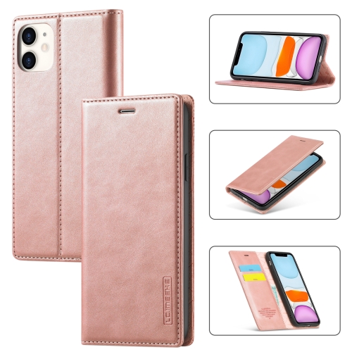 

LC.IMEEKE Strong Magnetism Ultra-thin Horizontal Flip Shockproof Matte TPU + PU Leather Case with Holder & Card Slots & Wallet For iPhone 11(Rose Gold)