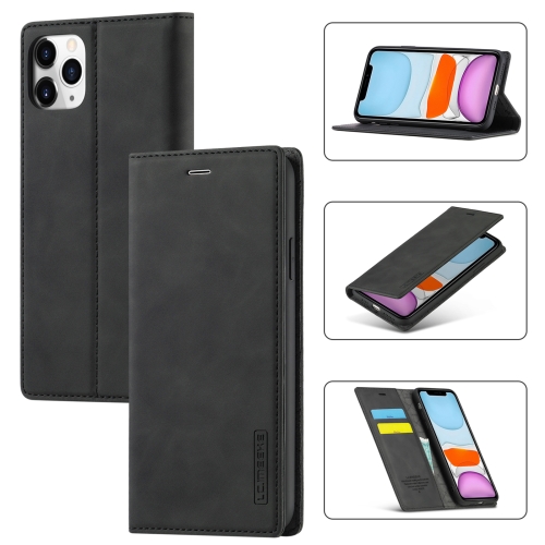 

LC.IMEEKE Strong Magnetism Ultra-thin Horizontal Flip Shockproof Matte TPU + PU Leather Case with Holder & Card Slots & Wallet For iPhone 11 Pro(Black)