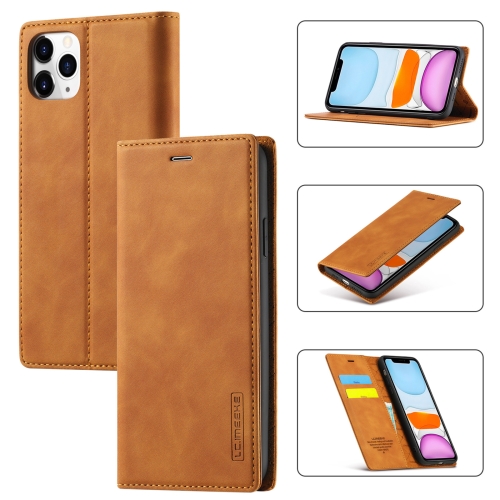 

LC.IMEEKE Strong Magnetism Ultra-thin Horizontal Flip Shockproof Matte TPU + PU Leather Case with Holder & Card Slots & Wallet For iPhone 11 Pro(Brown)