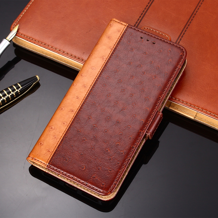 

Ostrich Texture PU + TPU Horizontal Flip Leather Case with Holder & Card Slots & Wallet For iPhone 12(Brown)