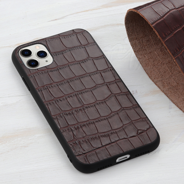 

Crocodile Texture Genuine Leather Protective Case For iPhone 12 Pro Max(Brown)