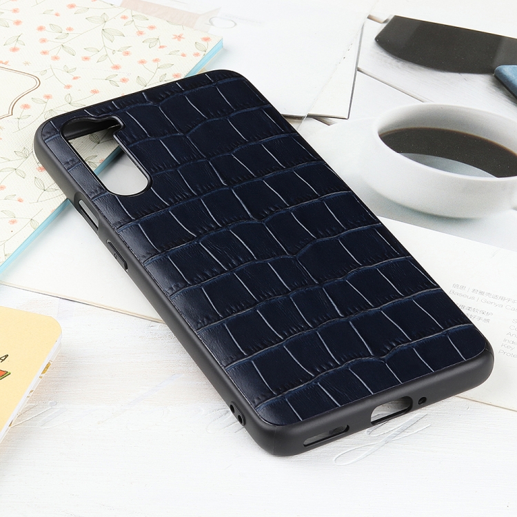 

Crocodile Texture Genuine Leather Protective Case For OnePlus Nord(Blue)