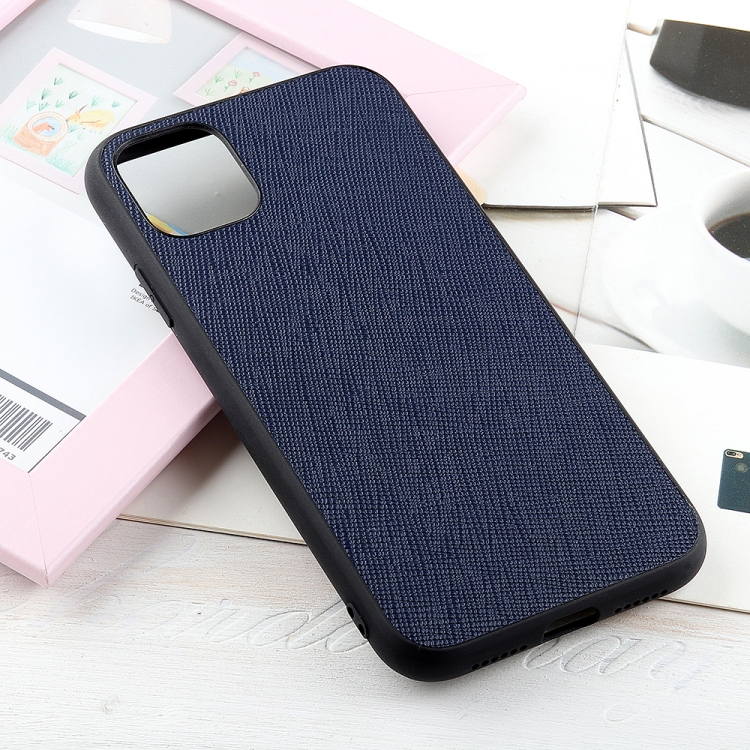 

Hella Cross Texture Genuine Leather Protective Case For iPhone 12 mini(Blue)