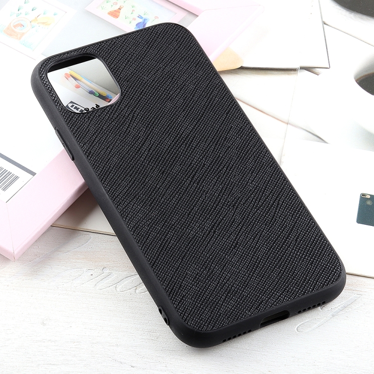 

Hella Cross Texture Genuine Leather Protective Case For iPhone 12 / 12 Pro(Black)