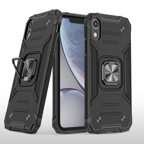 

Magnetic Armor Shockproof TPU + PC Case with Metal Ring Holder For iPhone XR(Black)