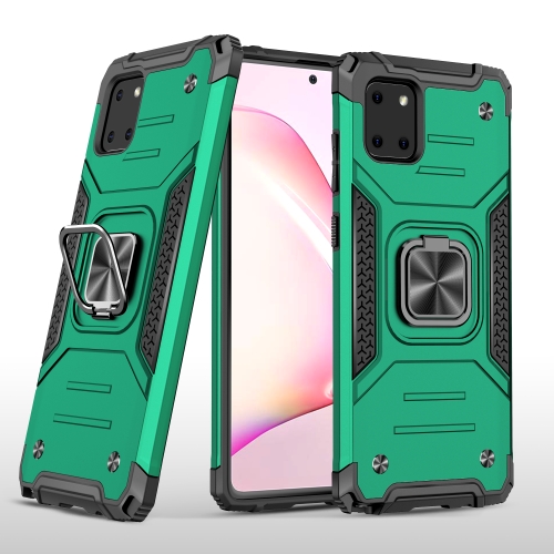 

For Samsung Galaxy Note10 Lite / A81 Magnetic Armor Shockproof TPU + PC Case with Metal Ring Holder(Dark Green)