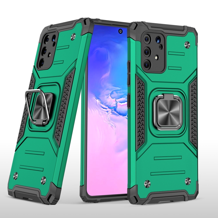 

For Samsung Galaxy S10 Lite / A91 Magnetic Armor Shockproof TPU + PC Case with Metal Ring Holder(Dark Green)