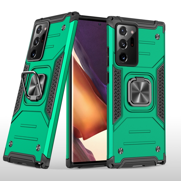 

For Samsung Galaxy Note20 Ultra Magnetic Armor Shockproof TPU + PC Case with Metal Ring Holder(Dark Green)