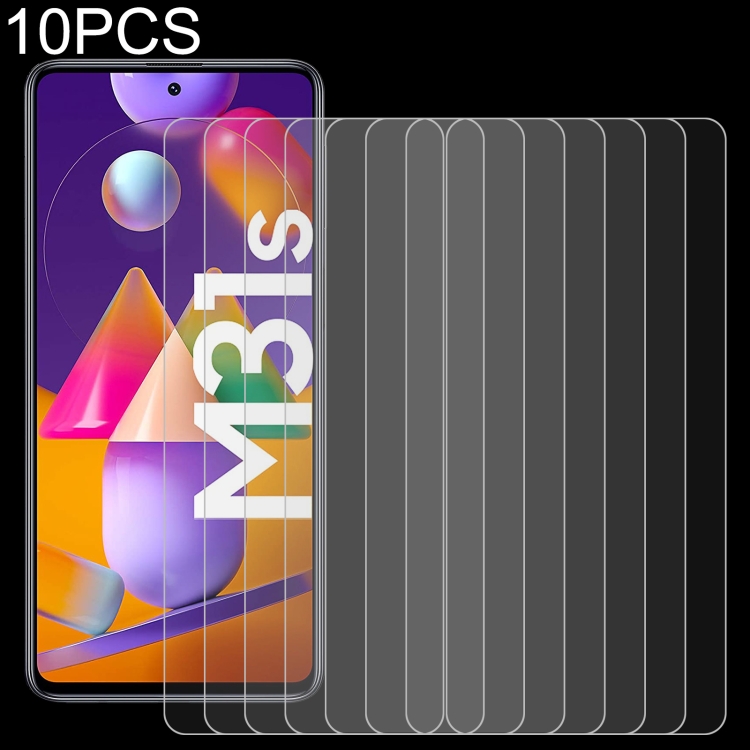

For Samsung Galaxy M31s 10 PCS 0.26mm 9H 2.5D Tempered Glass Film