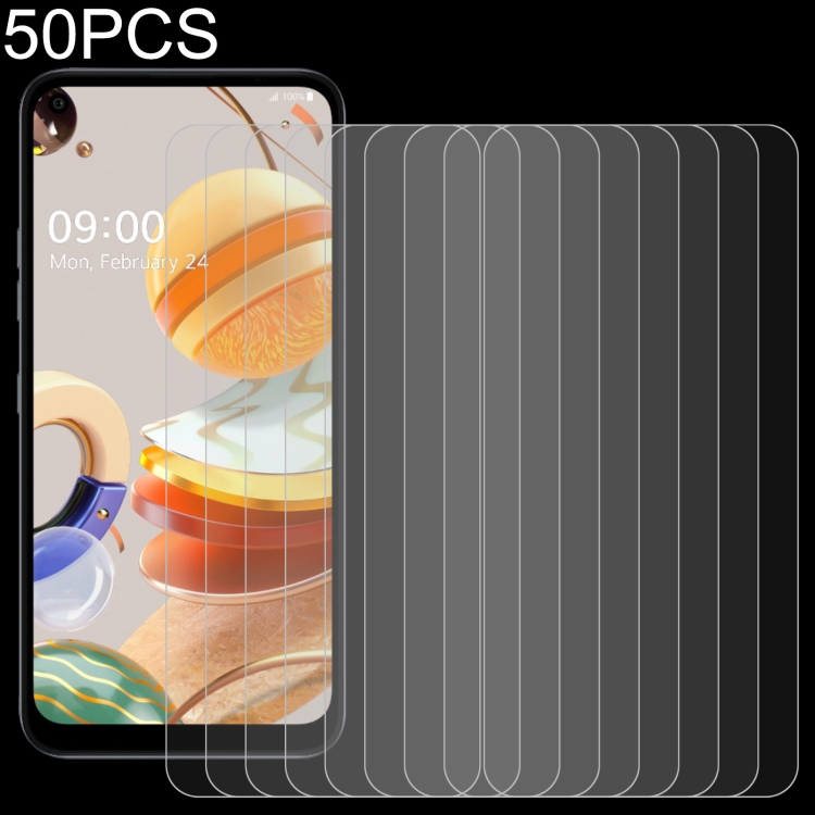 

For LG Q61 50 PCS 0.26mm 9H 2.5D Tempered Glass Film