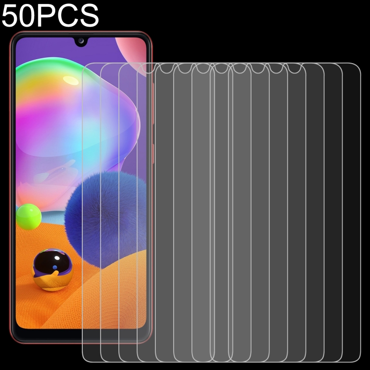 

For Samsung Galaxy A31 50 PCS 0.26mm 9H 2.5D Tempered Glass Film