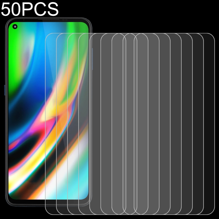 

For Motorola Moto G9 Plus 50 PCS 0.26mm 9H 2.5D Tempered Glass Film