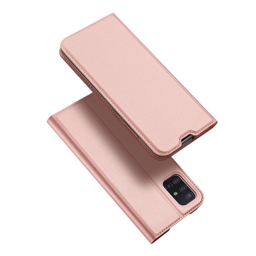 

For Samsung Galaxy A51 DUX DUCIS Skin Pro Series Horizontal Flip PU + TPU Leather Case with Holder & Card Slots(Rose Gold)