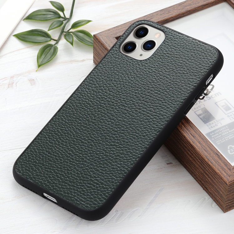 

Litchi Texture Genuine Leather Folding Protective Case For iPhone 12 Pro Max(Green)