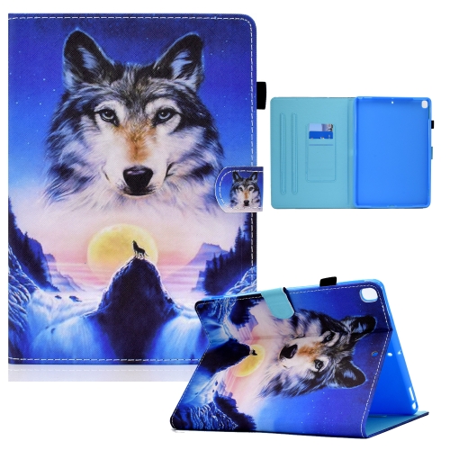 

Colored Drawing Horizontal Flip Leather Case with Holder & Card Slots & Sleep / Wake-up Function For iPad 10.2 / (2020) / iPad Air 10.5 (2019)(Wolf)