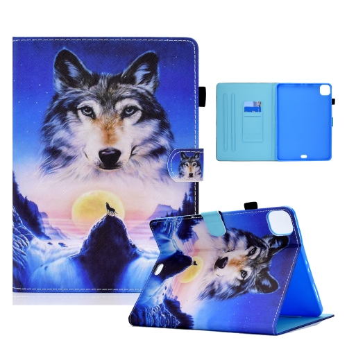 

Colored Drawing Horizontal Flip Leather Case with Holder & Card Slots & Sleep / Wake-up Function For iPad Pro 11 inch (2020) / (2018) / iPad Air 4 10.9 inch (2020)(Wolf)