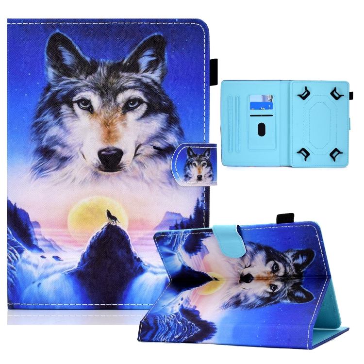 

For 8 inch Tablet PC Coloured Drawing Pattern Horizontal Flip Leather Case with Card Slots & Holder & Anti-skid Strip(Wolf)
