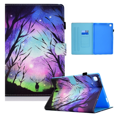 

For Samsung Galaxy Tab A7 10.4 T500 / A7 T505 Colored Drawing Horizontal Flip Leather Case with Holder & Card Slots & Sleep / Wake-up Function(Starry Deer)