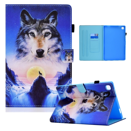 

For Samsung Galaxy Tab A7 10.4 T500 / A7 T505 Colored Drawing Horizontal Flip Leather Case with Holder & Card Slots & Sleep / Wake-up Function(Wolf)