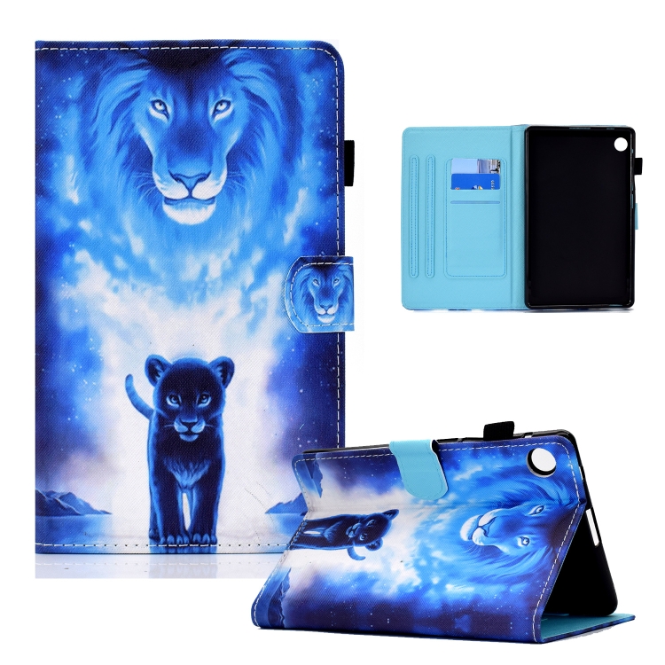 

For Lenovo Tab M10 Plus Colored Drawing Horizontal Flip Leather Case with Holder & Card Slots & Sleep / Wake-up Function(Lion)