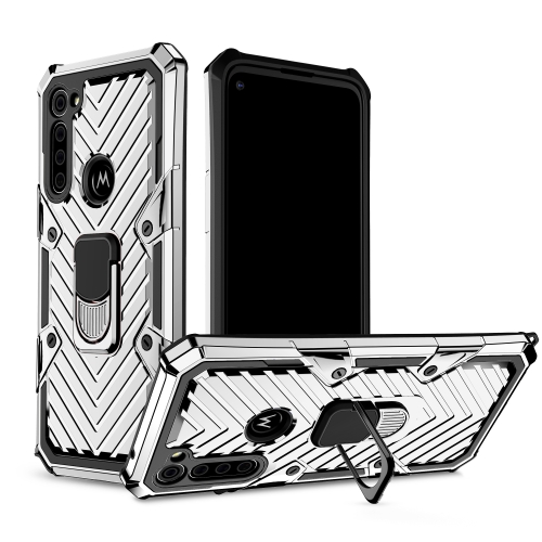 

For Motorola Moto G Stylus Cool Armor PC + TPU Shockproof Case with 360 Degree Rotation Ring Holder(Silver)