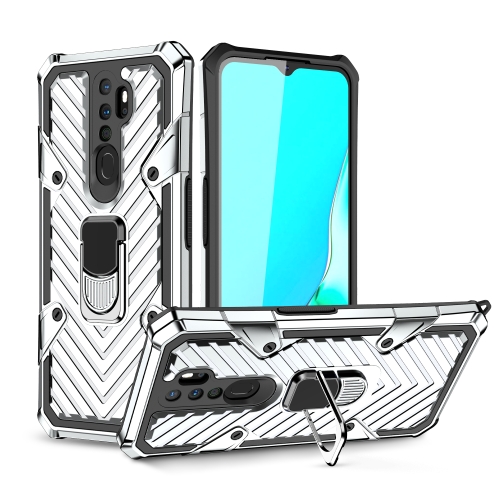 

For OPPO A9 (2020) Cool Armor PC + TPU Shockproof Case with 360 Degree Rotation Ring Holder(Silver)