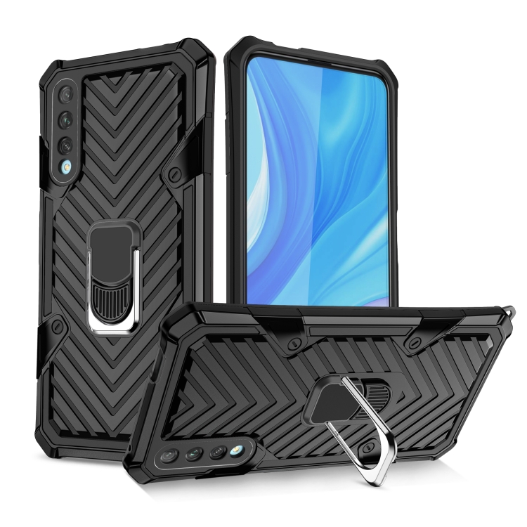 

For Huawei Y9s Cool Armor PC + TPU Shockproof Case with 360 Degree Rotation Ring Holder(Black)