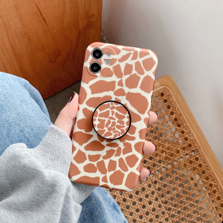 

Precision Hole Shockproof Protective Case with Holder For iPhone 11(Giraffe)