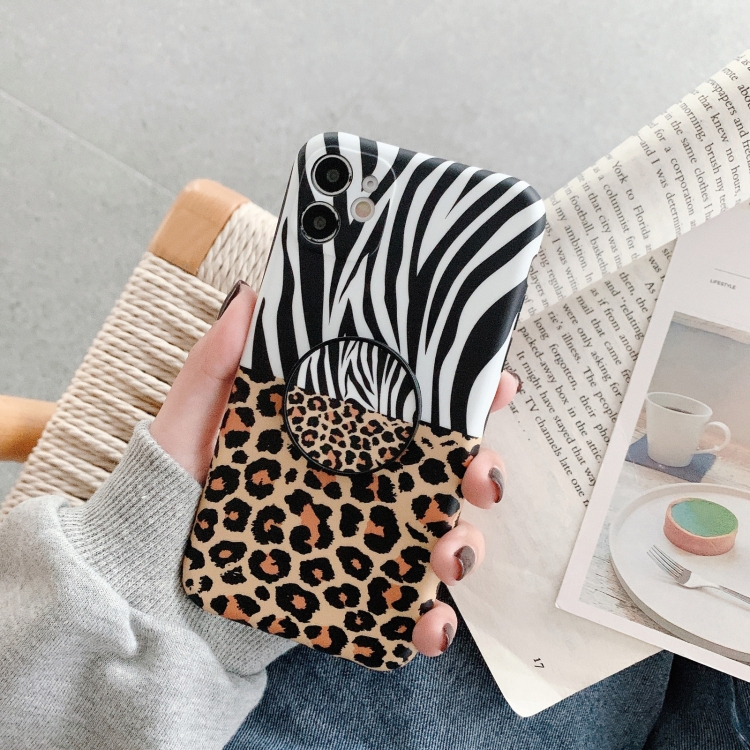 

Precision Hole Shockproof Protective Case with Holder For iPhone 11 Pro(Leopard + Zebra)
