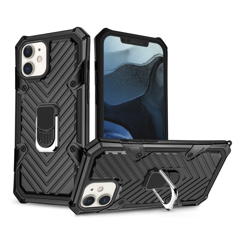 

Cool Armor PC + TPU Shockproof Case with 360 Degree Rotation Ring Holder For iPhone 12 Mini(Black)