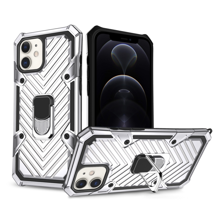 

Cool Armor PC + TPU Shockproof Case with 360 Degree Rotation Ring Holder For iPhone 12 / 12 Pro(Silver)