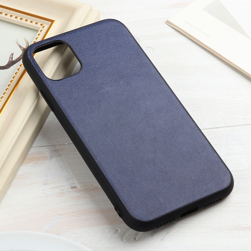 

Turtle Crack Texture Genuine Leather Protective Case For iPhone 12 / 12 Pro(Blue)