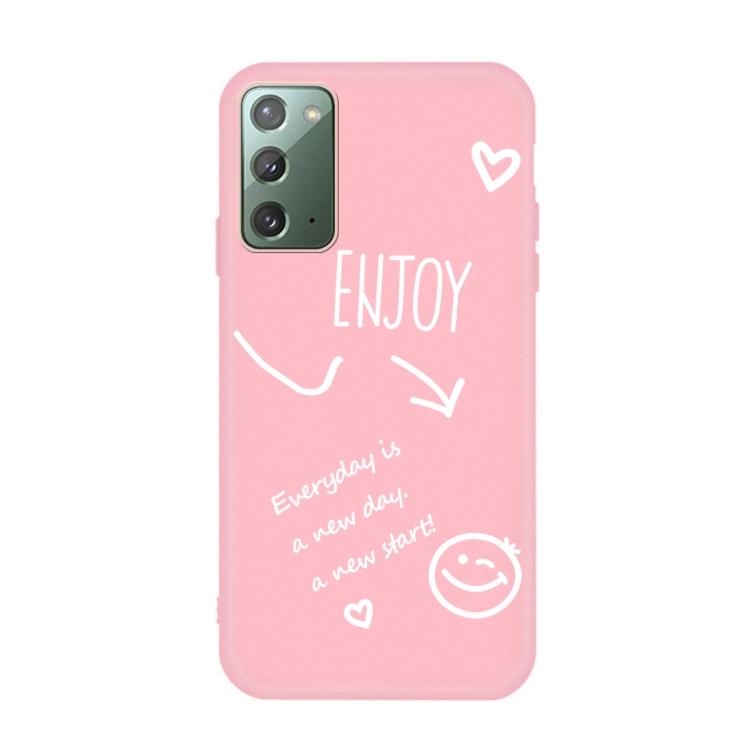 

For Samsung Galaxy Note20 Enjoy Smiley Heart Pattern Shockproof TPU Case(Pink)