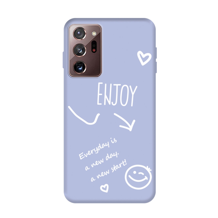 

For Samsung Galaxy Note20 Ultra Enjoy Smiley Heart Pattern Shockproof TPU Case(Light Purple)