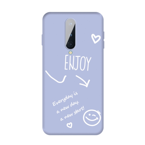 

For OnePlus 8 Enjoy Smiley Heart Pattern Shockproof TPU Case(Light Purple)