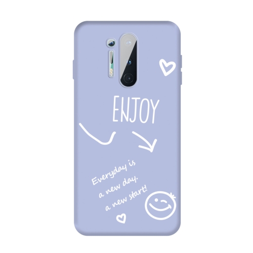 

For OnePlus 8 Pro Enjoy Smiley Heart Pattern Shockproof TPU Case(Light Purple)