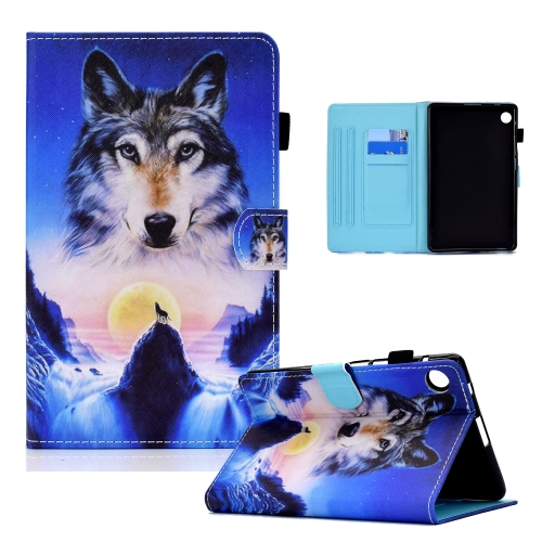 

For Huawei MatePad T8 Colored Drawing Horizontal Flip Leather Case with Holder & Card Slots(Wolf)
