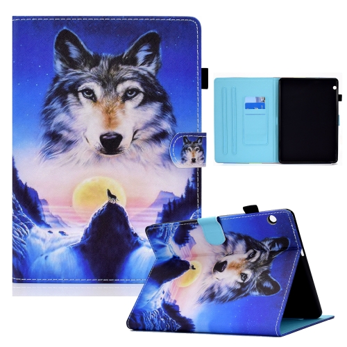 

For Huawei MediaPad T3 10 Colored Drawing Horizontal Flip Leather Case with Holder & Card Slots(Wolf)