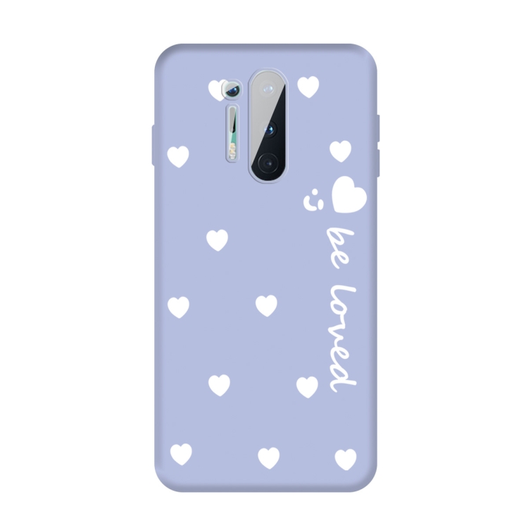 

For OnePlus 8 Pro Small Smiley Heart Pattern Shockproof TPU Case(Light Purple)