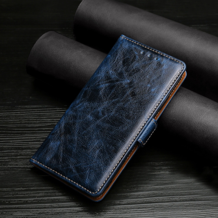 

For Xiaomi Redmi 9C Knead Pattern Texture Side Buckle Horizontal Flip Leather Case with Holder & Card Slots(Blue)