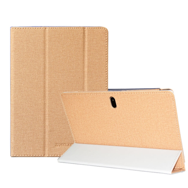 

For TECLAST P10SE Anti-slip Texture Horizontal Flip Leather Protective Case with Holder(Gold)