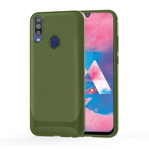 

For Samsung Galaxy A70e Carbon Fiber Texture Shockproof TPU Protective Case(Green)