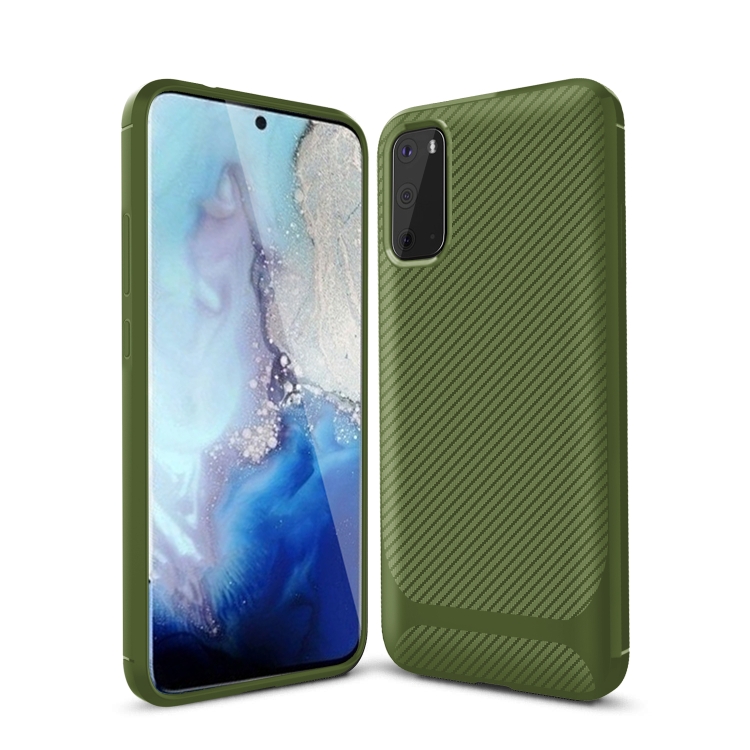 

For Samsung Galaxy Note20 Ultra Carbon Fiber Texture Shockproof TPU Protective Case(Green)