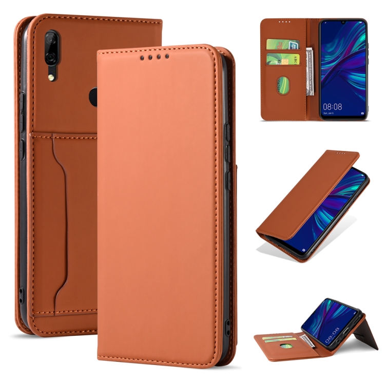 

For Huawei P Smart (2019) / Honor 10 Lite Strong Magnetism Liquid Feel Horizontal Flip Leather Case with Holder & Card Slots & Wallet(Brown)