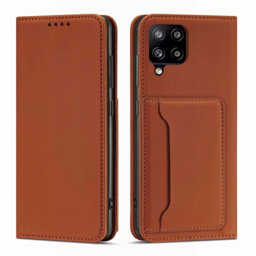 

For Samsung Galaxy A42 Strong Magnetism Liquid Feel Horizontal Flip Leather Case with Holder & Card Slots & Wallet(Brown)