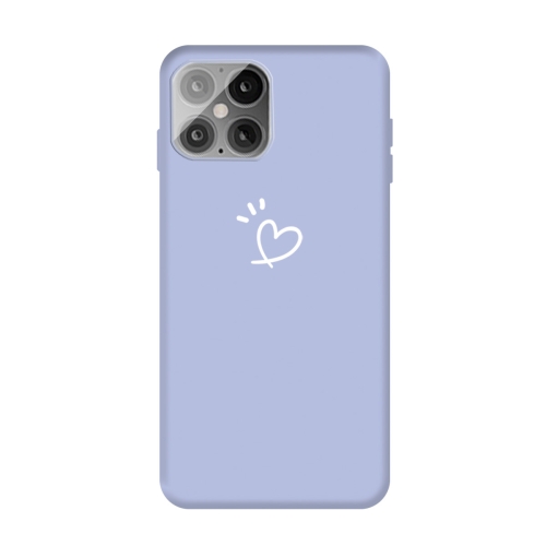 

Three Dots Love-heart Pattern Frosted TPU Protective Case For iPhone 12 Pro Max (Light Purple)