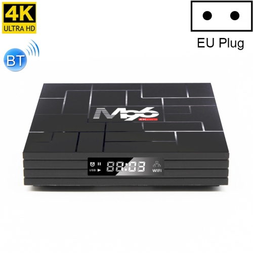 

M96 4K Smart TV Box, Android 9.0, RK3318 Quad-Core 64bit Cortex-A53, 4GB+32GB, Support LAN, AV, HDMI, USB, TF Card, 2.4G/5G WIFI, Plug Type:EU Plug